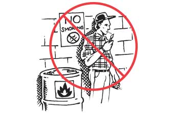 Don't smoke near flammable materials