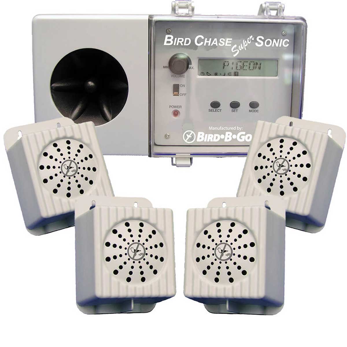 4 Speaker Bird-B-Gone Bird Chase Super Sonic Sound Deterrent