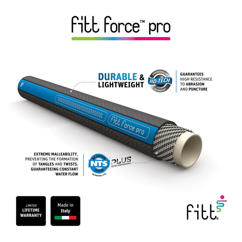 Durable FITT Force hose is abrasion and puncture-resistant.