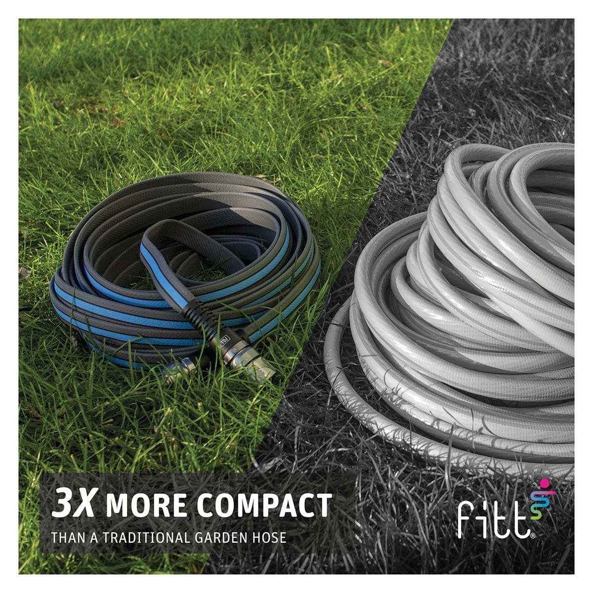 Compact, lie flat hose saves space on the job.