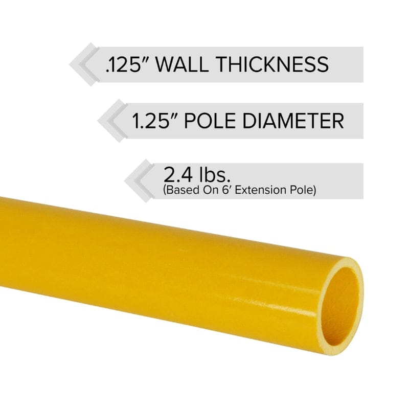 Jameson FG Series Hollow Core Fiberglass Extension Pole, 6 ft.