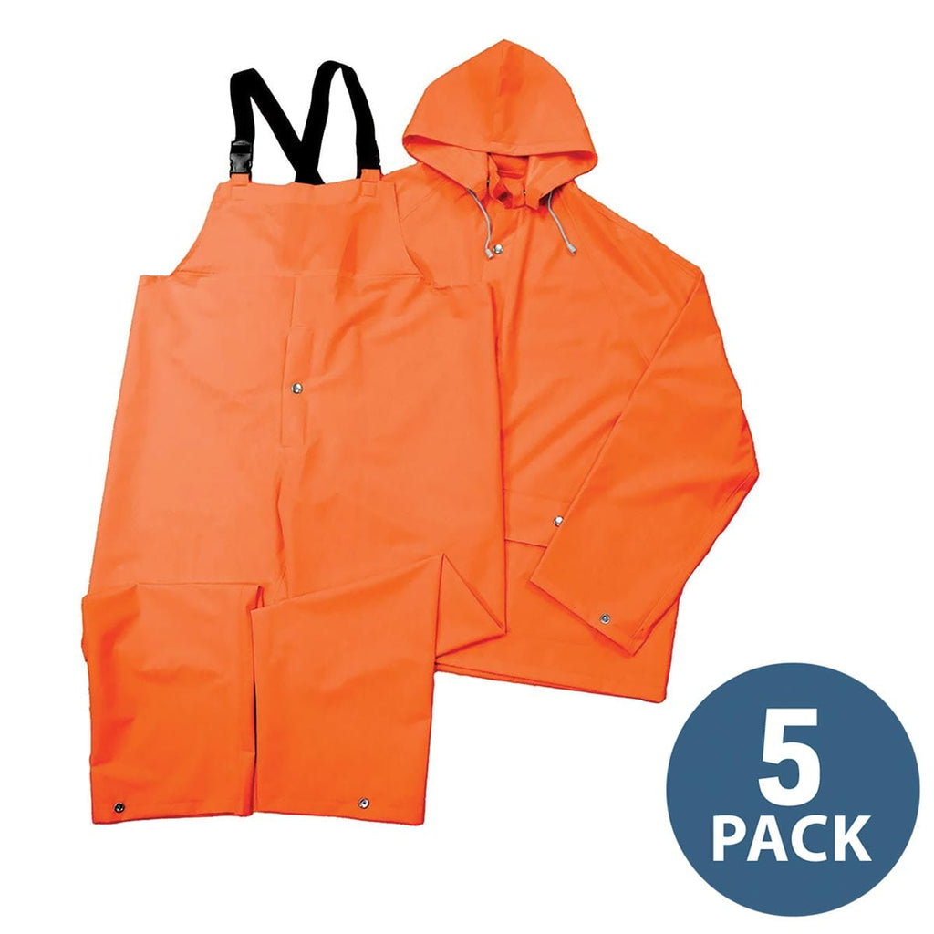 Gemplers Orange Crew 2Piece Rain Suit, Large 5 pack