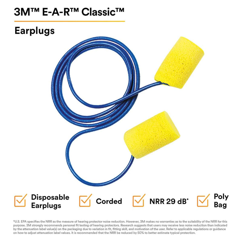 3M™ E-A-R Classic Ear Plugs | 200 Pairs