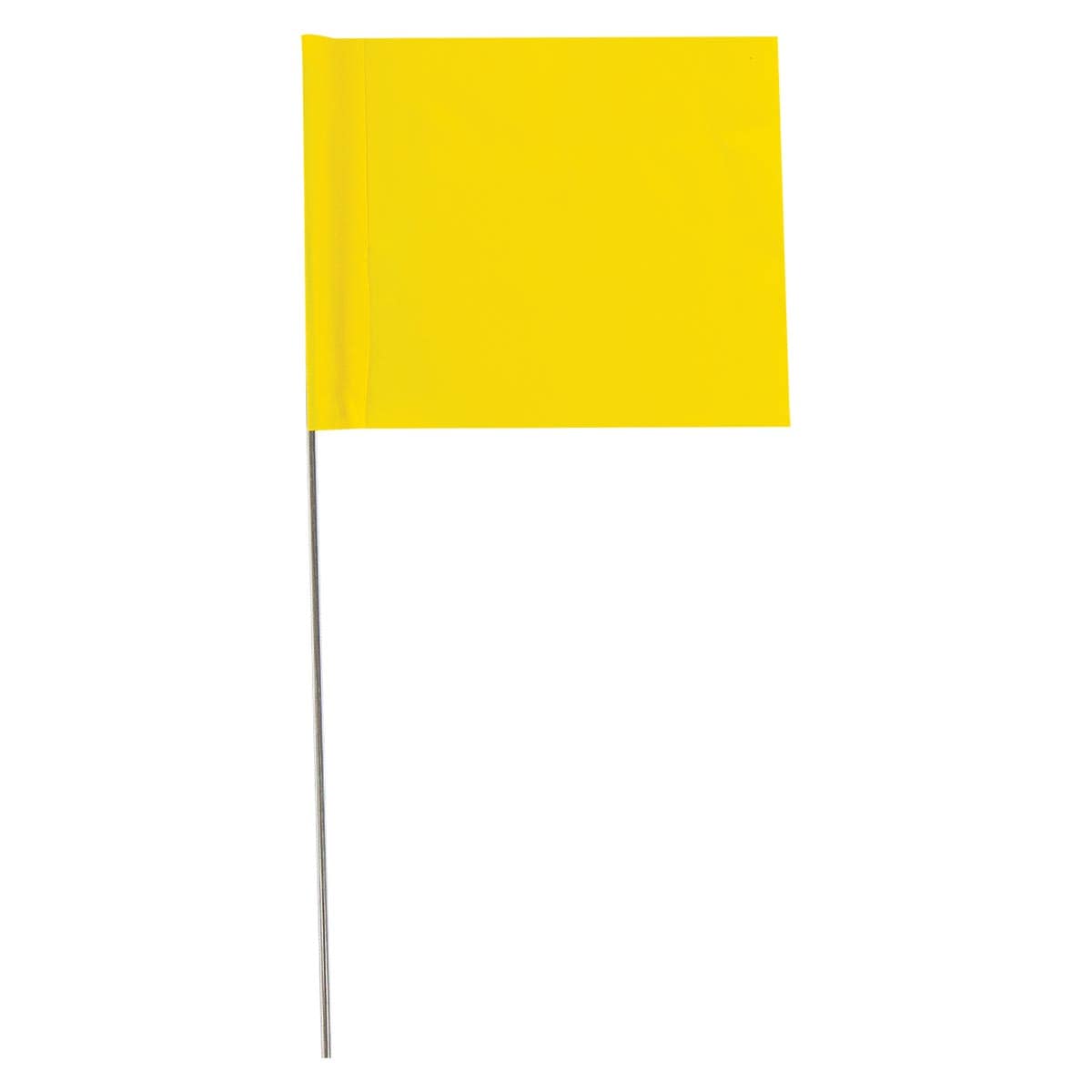 Yellow Custom Marking Flag, 4"x5", 30" Wire Stake, 1000 PK