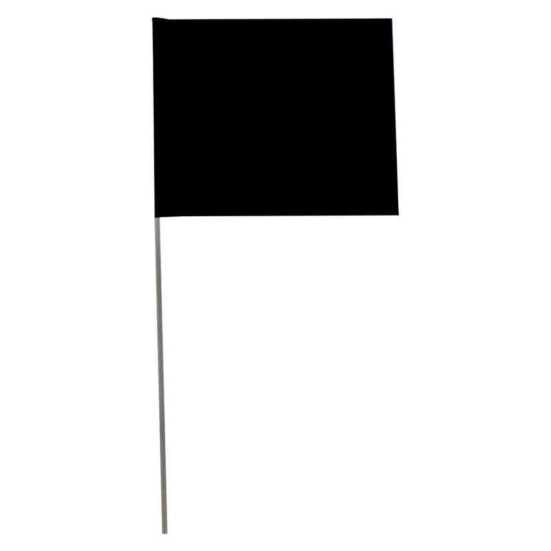 Black Custom Marking Flag, 4"x5", 36" Wire Stake, 1000 PK