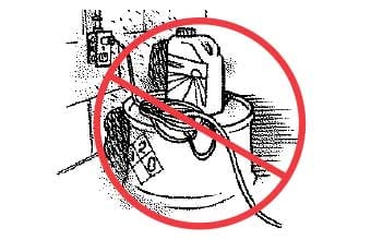 Chemicals too close to electrical outlets