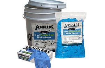 Blue nitrile gloves