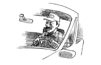 Person falling asleep at the wheel