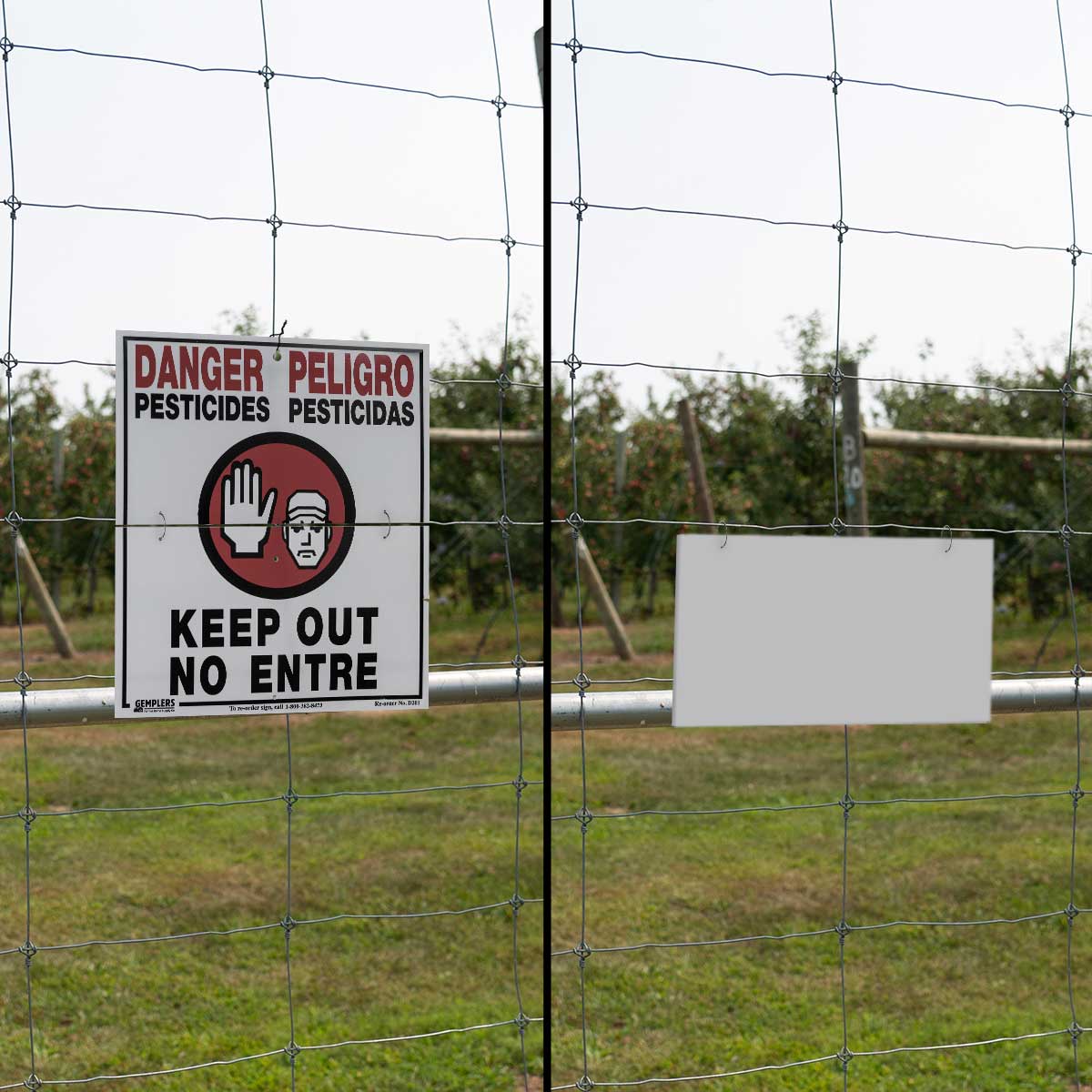 Gemplers Hinged WPS Bilingual Warning Sign - "Danger - Pesticides" In Use+++Gemplers Hinged WPS Bilingual Warning Sign - "Danger - Pesticides" In Use