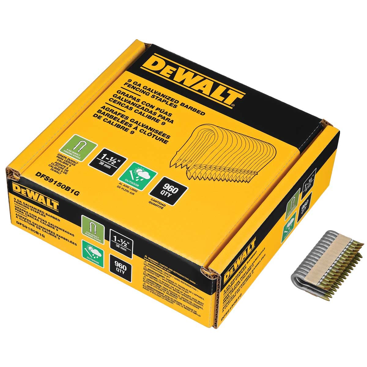 DEWALT 9 GA Galvanized Barbed Fencing Staples