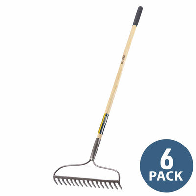 Gemplers Forged Bow Rake with Wood Handle | 6 pack