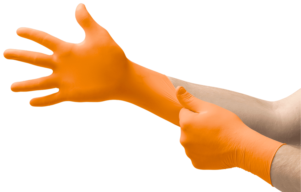MICROFLEX Blaze N48 5-mil Orange Nitrile Gloves | Gemplers