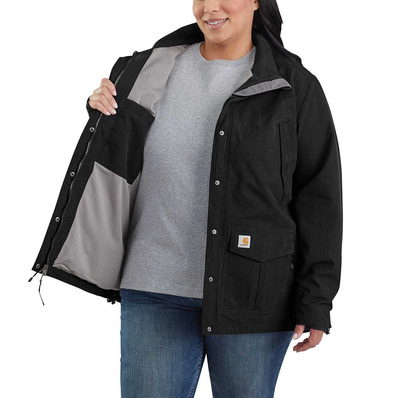 Right side of Carhartt Women's Shoreline Jacket on model