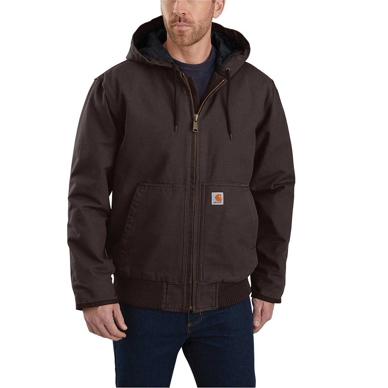 Dark Brown Carhartt J130 Washed Duck Insulated Active Jac