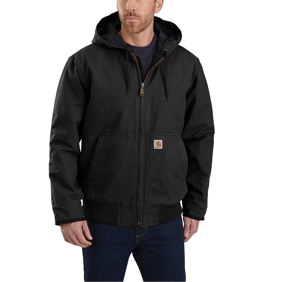 Black Carhartt J130 Washed Duck Insulated Active Jac