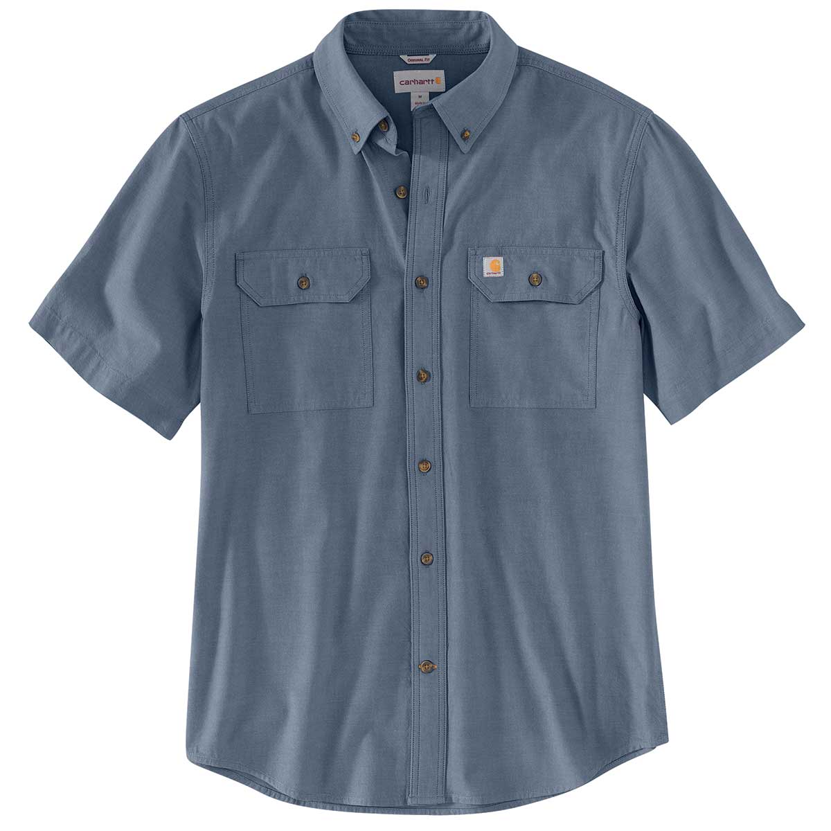 Denim Blue Chambray Carhartt Loose Fit Midweight Chambray Short-Sleeve Shirt