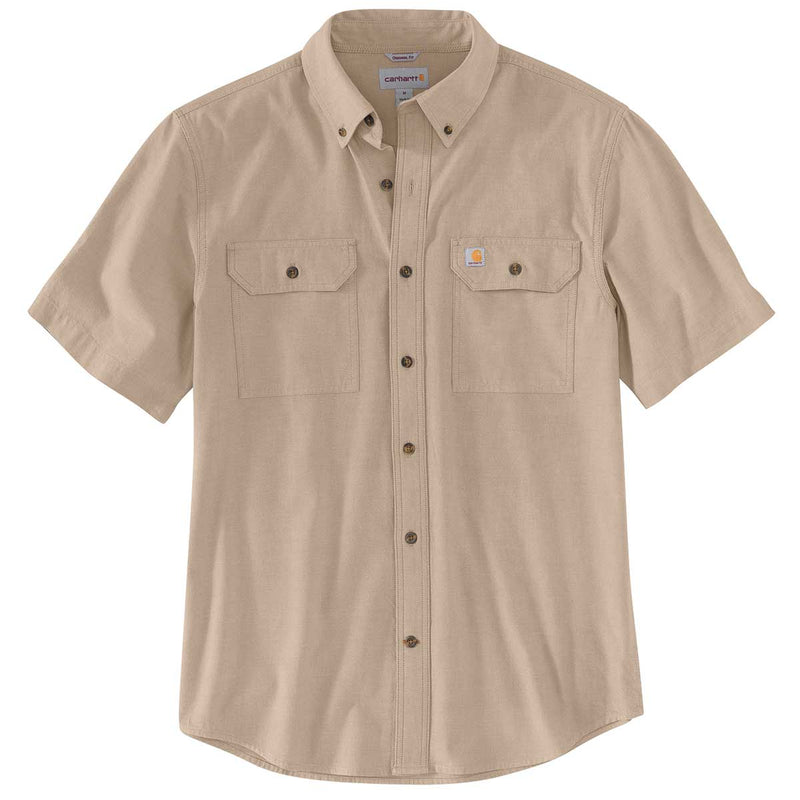 Dark Tan Chambray Carhartt Loose Fit Midweight Chambray Short-Sleeve Shirt