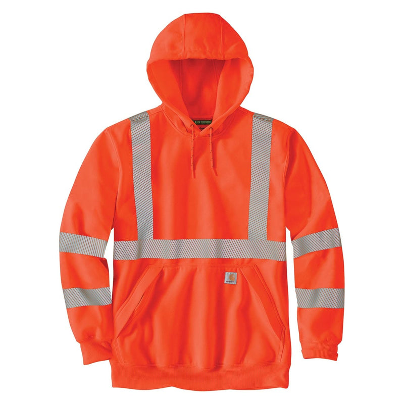 Brite Orange Carhartt ANSI Class 3 Loose Fit Midweight Hooded Hi-Vis Sweatshirt