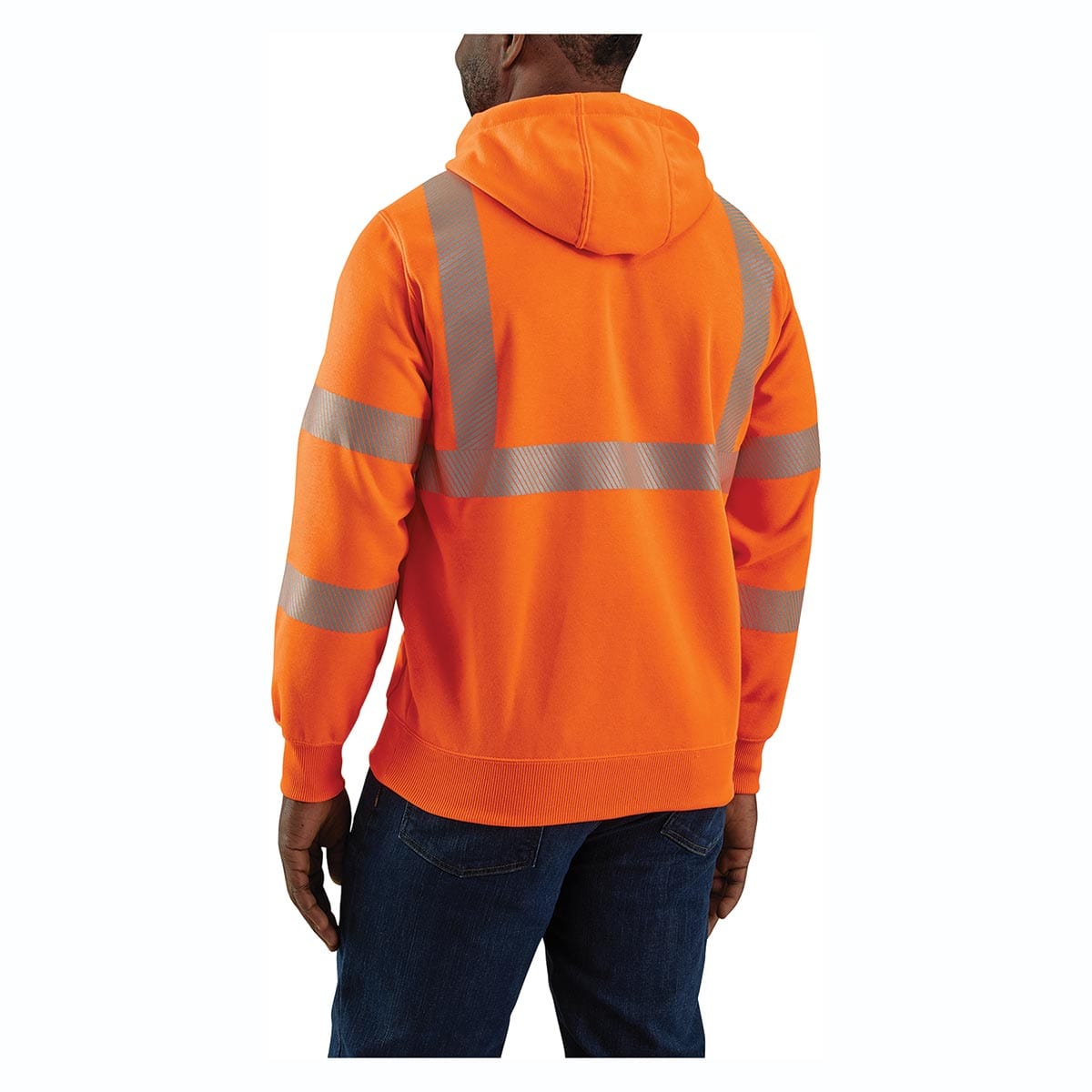 Bright Orange Carhartt ANSI Class 3 Loose Fit Midweight Hooded Hi-Vis Sweatshirt