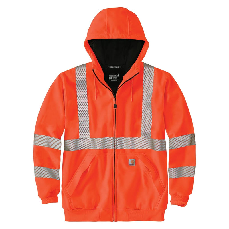 Brite Orange Carhartt ANSI Class 3 Loose Fit Midweight Full Zip Hi-Vis Sweatshirt