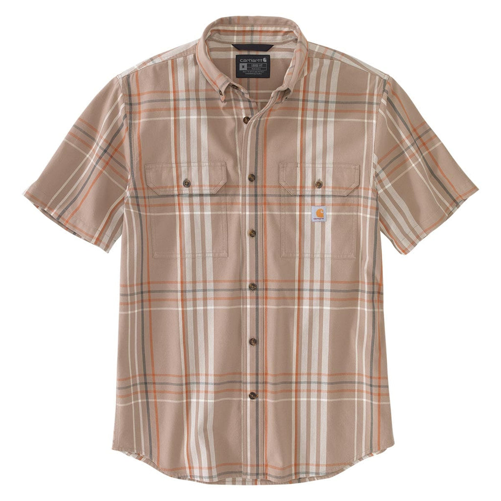 Carhartt Men's Essential Plaid Button Down Short Sleeve Work Shirt Big at   Men’s Clothing store