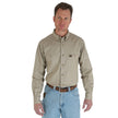 Wrangler Riggs Workwear Long Sleeve Button Down Solid Twill Work Shirt