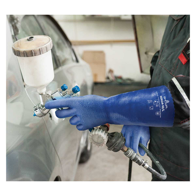 SHOWA NSK24 Chemical-Resistant 15-mil Biodegradable Nitrile Gloves