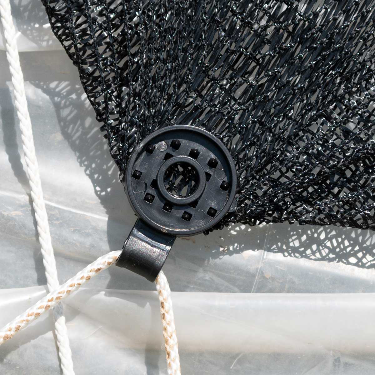 Shade Cloth Hinged Grommet Fasteners In Use+++Shade Cloth Hinged Grommet Fasteners In Use