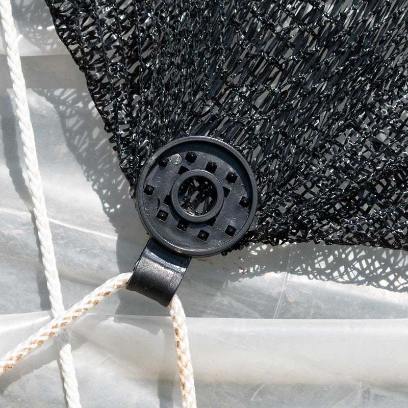 Shade Cloth Hinged Grommet Fasteners In Use+++Shade Cloth Hinged Grommet Fasteners In Use