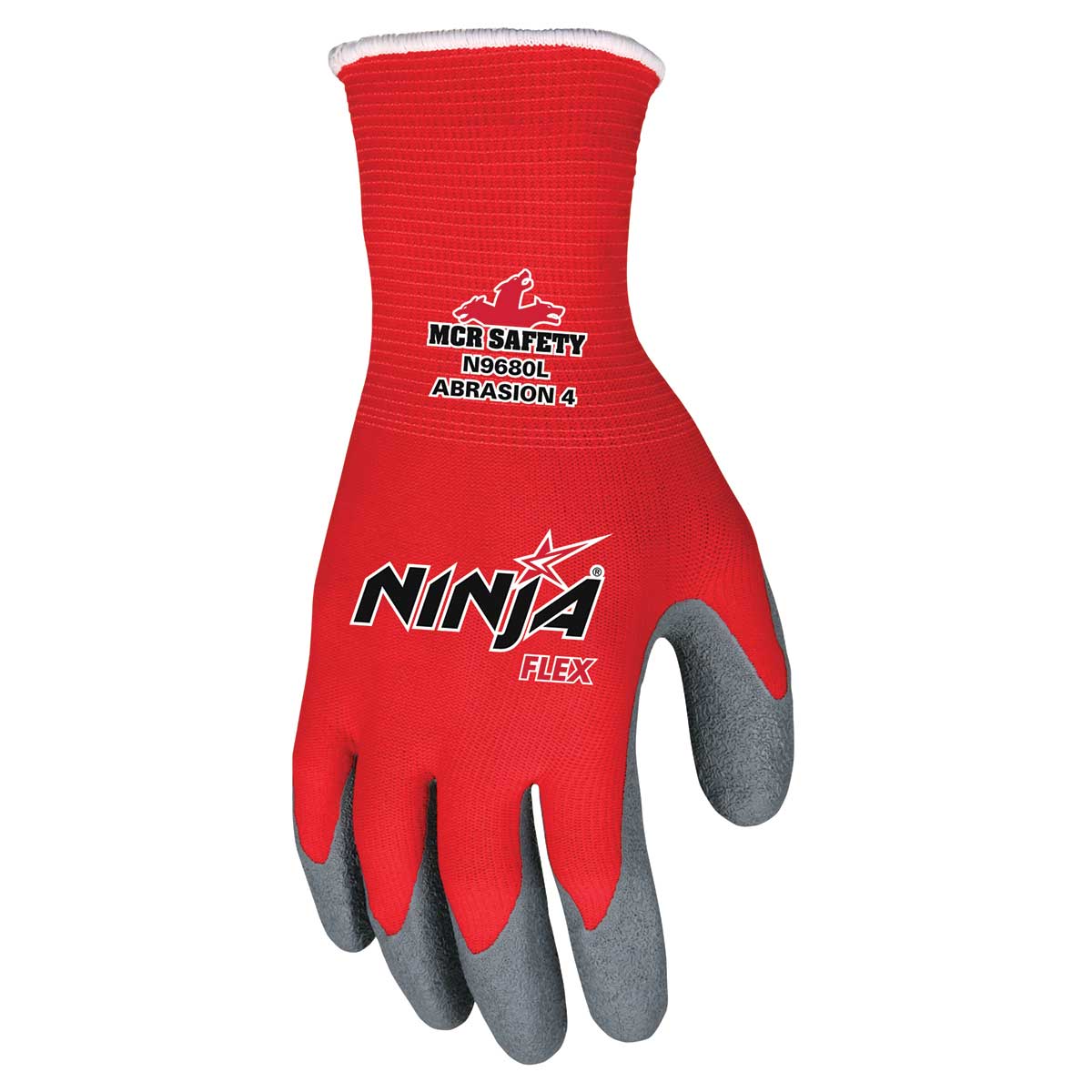View of the back of the MCR Safety Ninja Flex Latex-Coated Gloves