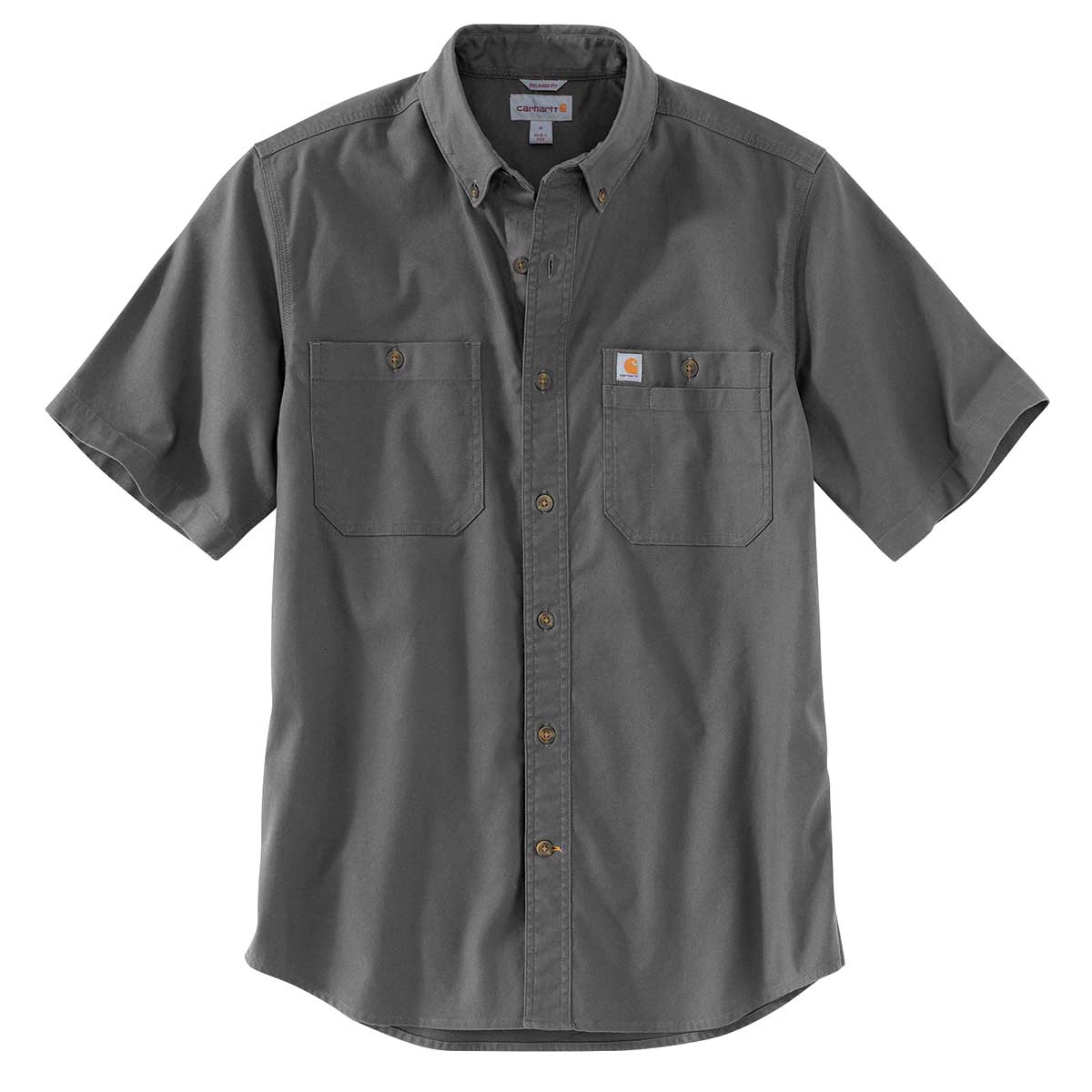 Gravel Carhartt Men's Rugged Flex Relaxed Fit Midweight Canvas Short Sleeve Shirt