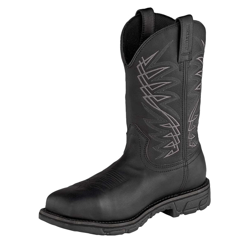 Inner side view of Black Irish Setter Men's Marshall 11" Steel Toe Pull-On Boots