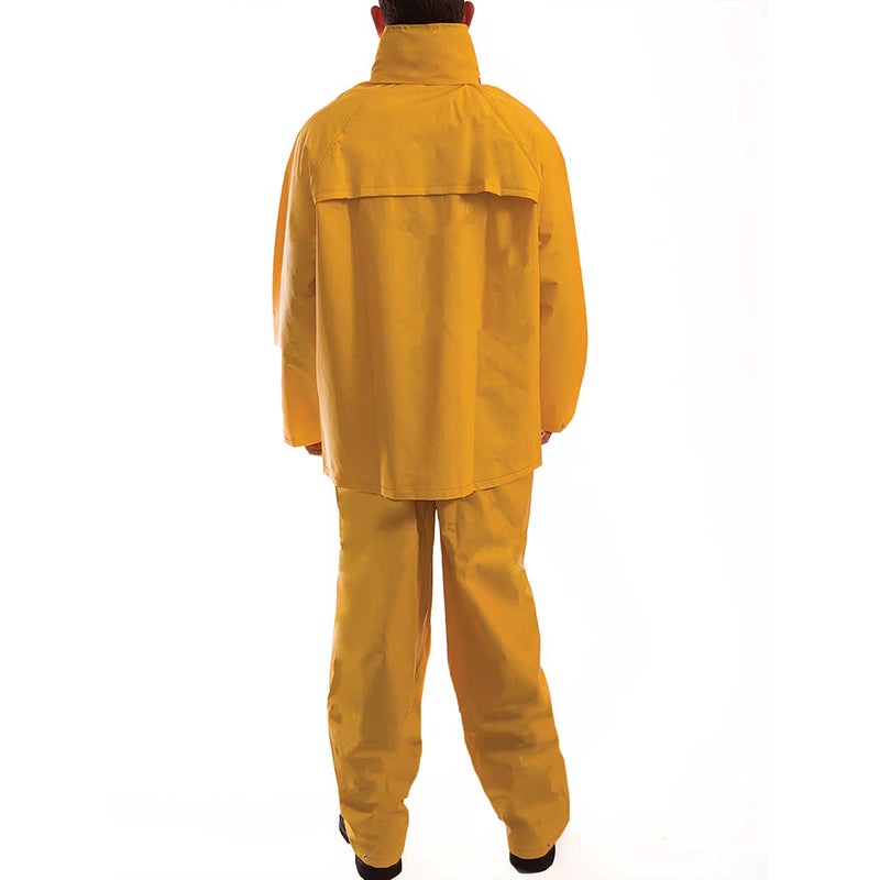 View of the back of the Tingley Comfort-Tuff 2-Piece Rain Suit