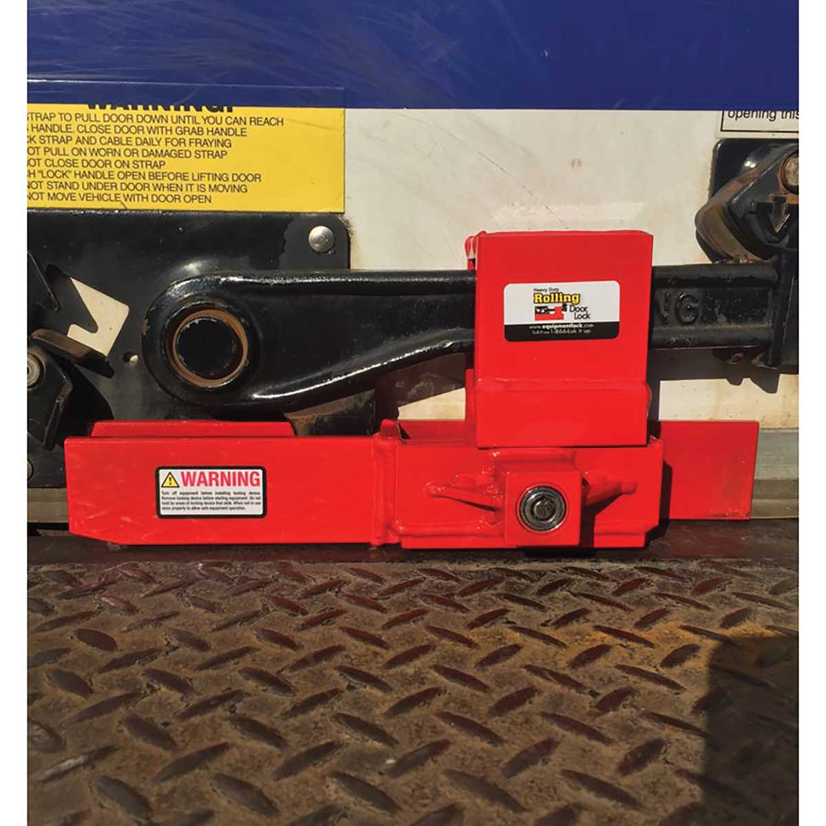 Equipment Lock Company Heavy Duty Rolling Door Lock in use