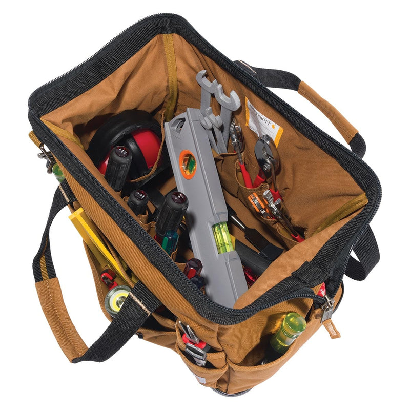 Brown Carhartt 16-inch Molded Base Heavyweight Tool Bag