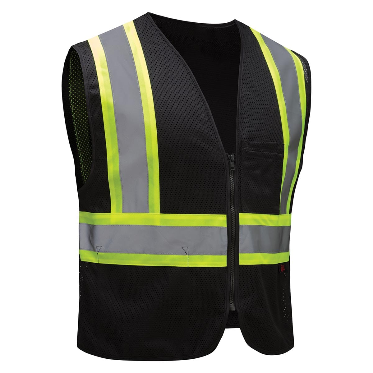 Black GSS Safety Enhanced Visibility Multi-Color Vest
