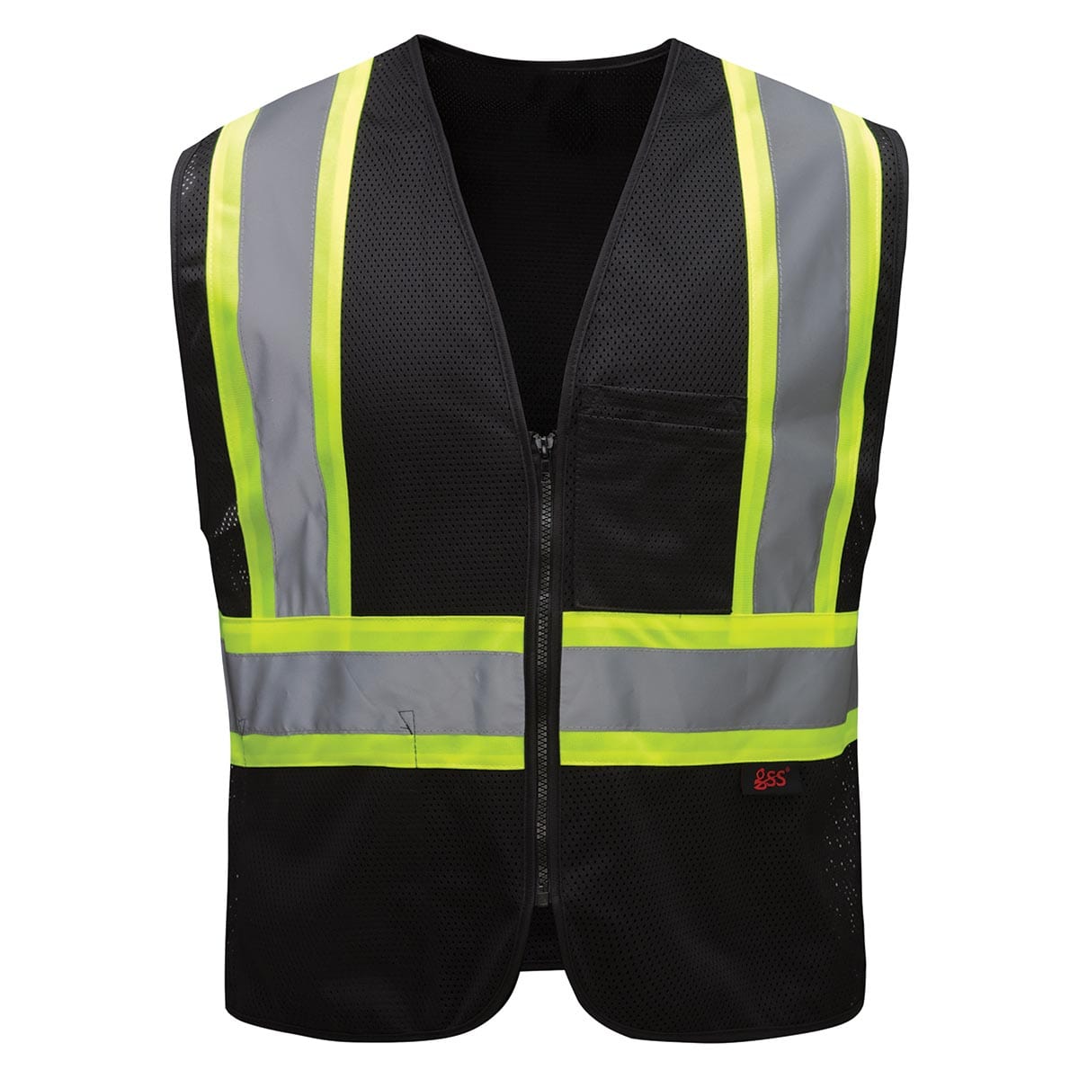 Black GSS Safety Enhanced Visibility Multi-Color Vest