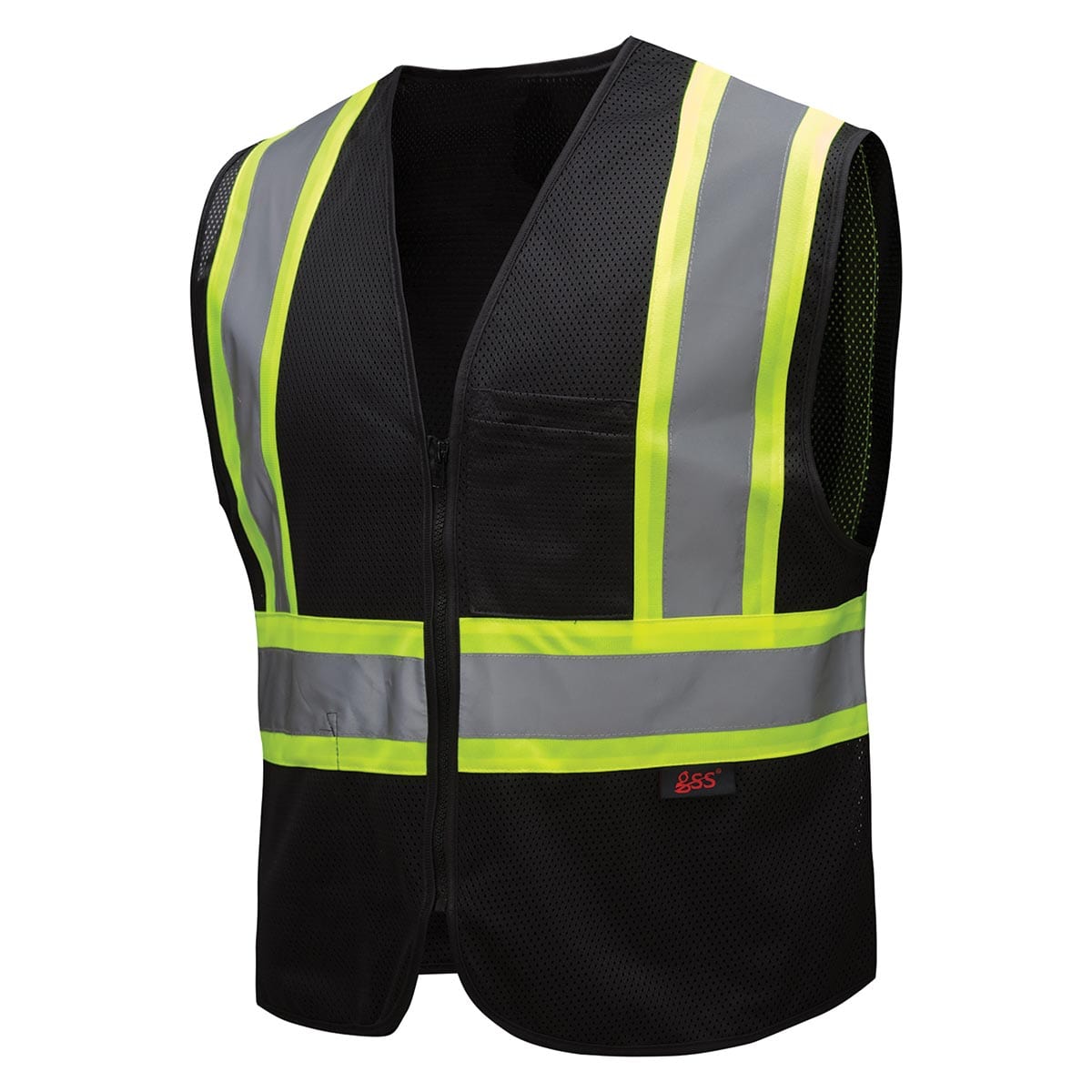 Black GSS Safety Enhanced Visibility Multi-Color Vest