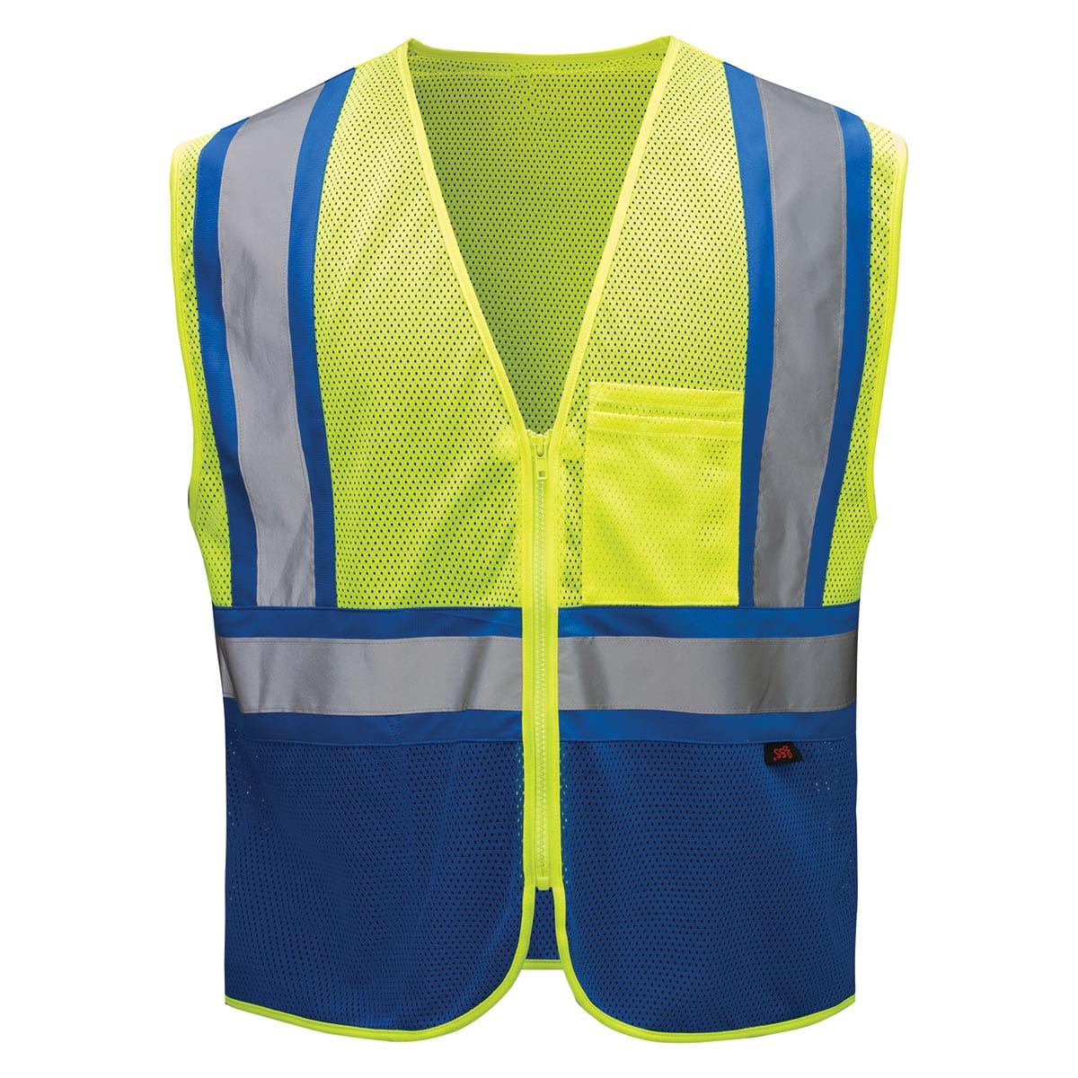 Lime/Blue GSS Safety Enhanced Visibility Multi-Color Vest