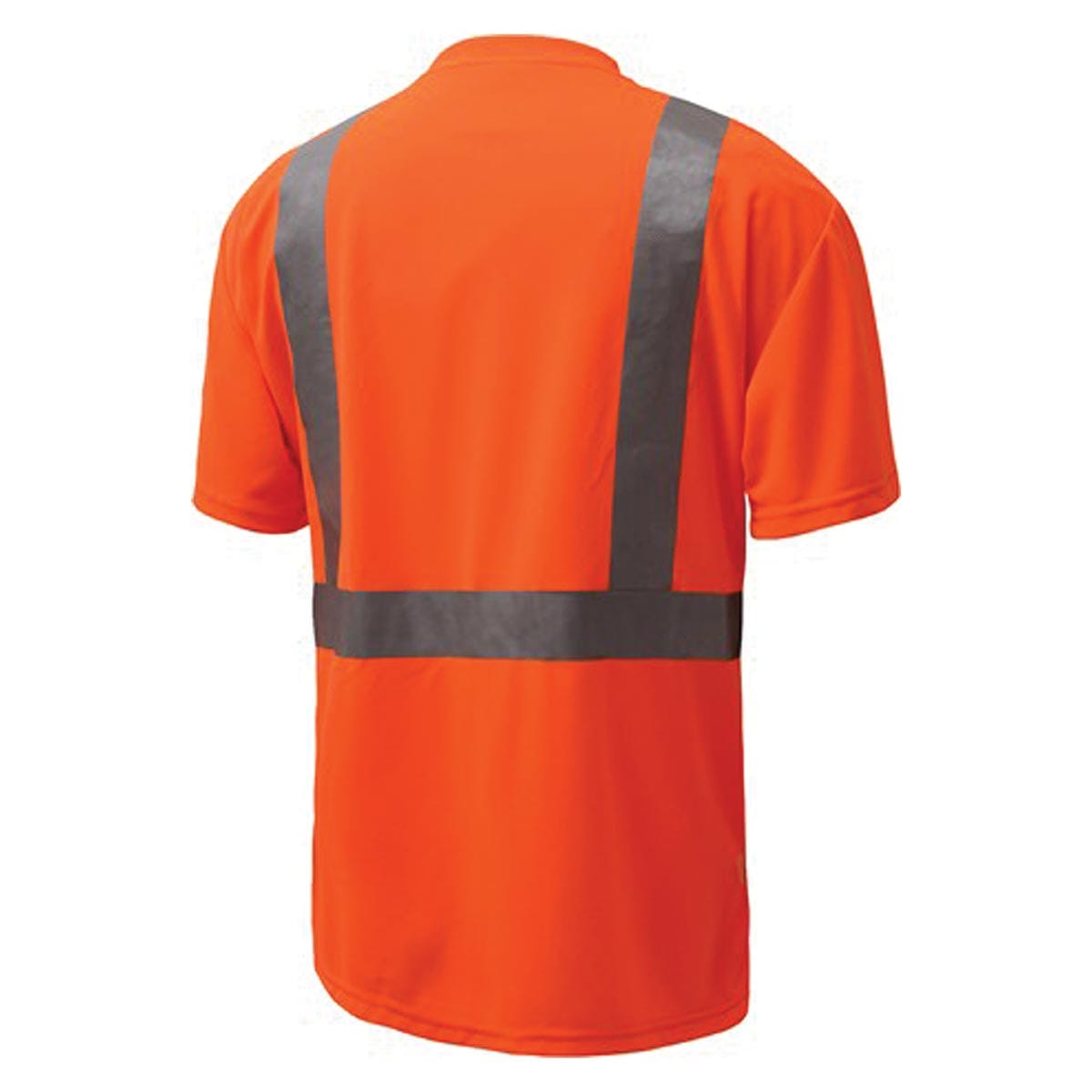 Bright Orange GSS Safety ANSI 2 Standard Moisture Wicking Safety Short Sleeve Hi-Vis Pocket T-Shirt