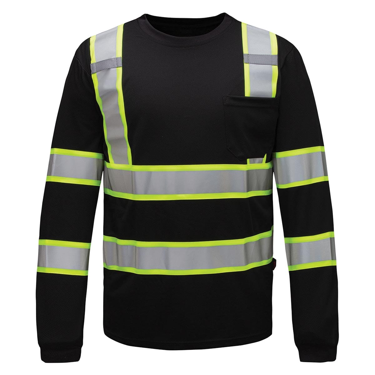 Black GSS Safety Enhanced Visibility Two Tone Long Sleeve T-Shirt