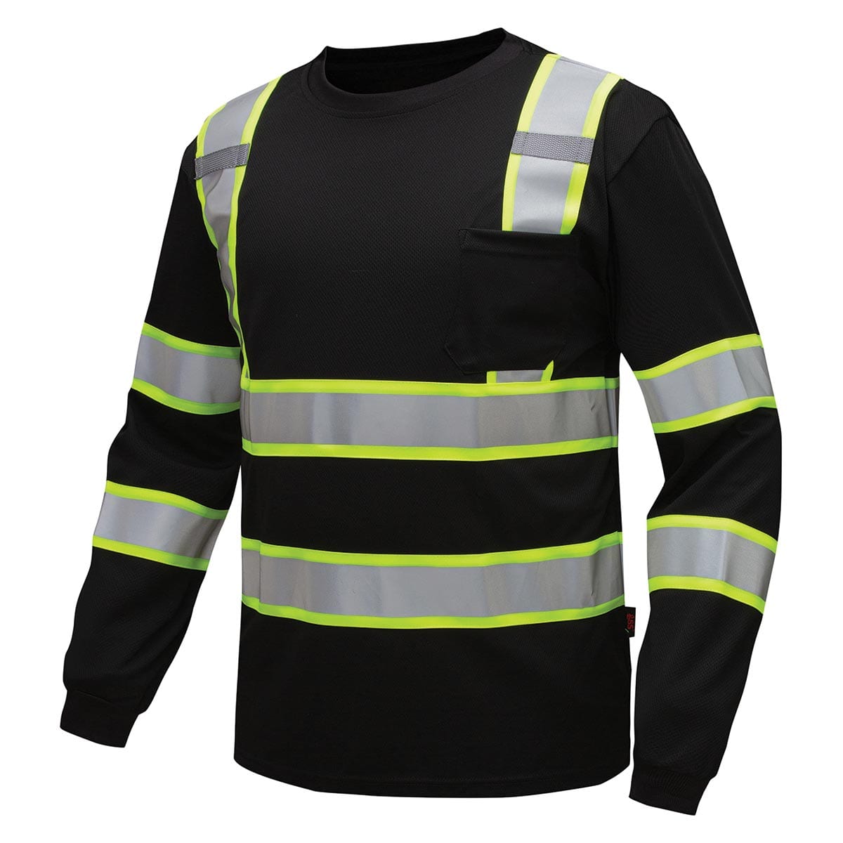 Black GSS Safety Enhanced Visibility Two Tone Long Sleeve T-Shirt