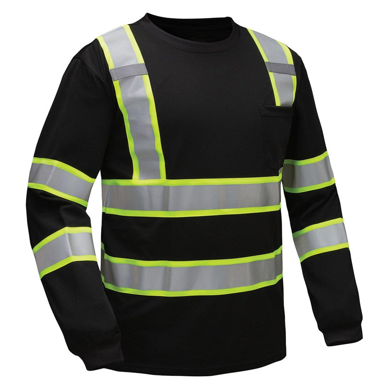 Black GSS Safety Enhanced Visibility Two Tone Long Sleeve T-Shirt