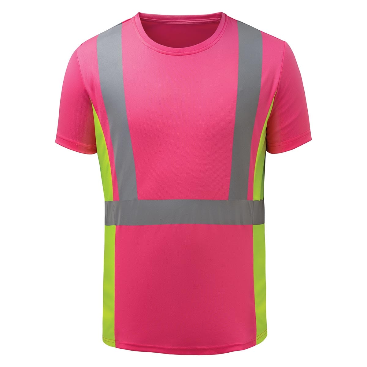 Pink/Lime GSS Safety Women's Non-ANSI Short Sleeve Enhanced Visibility T-Shirt