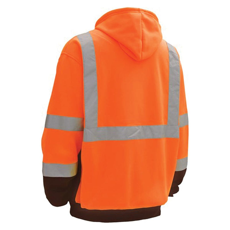 Bright Orange GSS Safety ANSI 3 Zip-Front Sweatshirt Hi-Vis w/Black Bottom