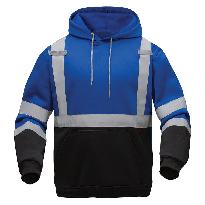 Blue GSS Safety Non-ANSI Enhanced Visibility Pullover Sweatshirt with Reflective Tape