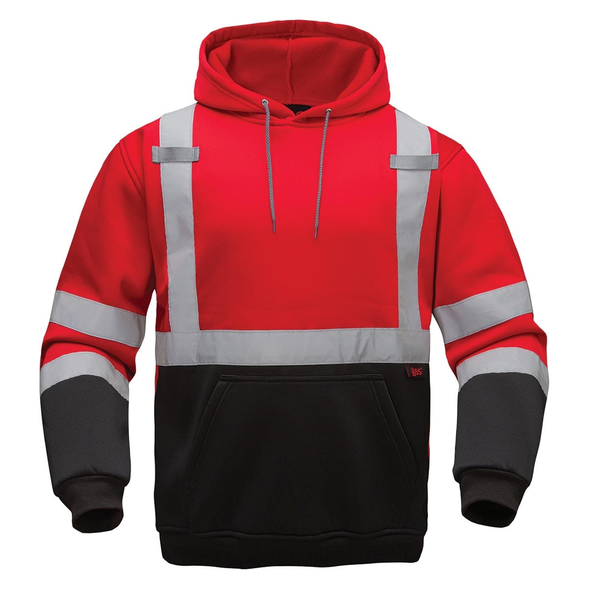 Red GSS Safety Non-ANSI Enhanced Visibility Pullover Sweatshirt with Reflective Tape