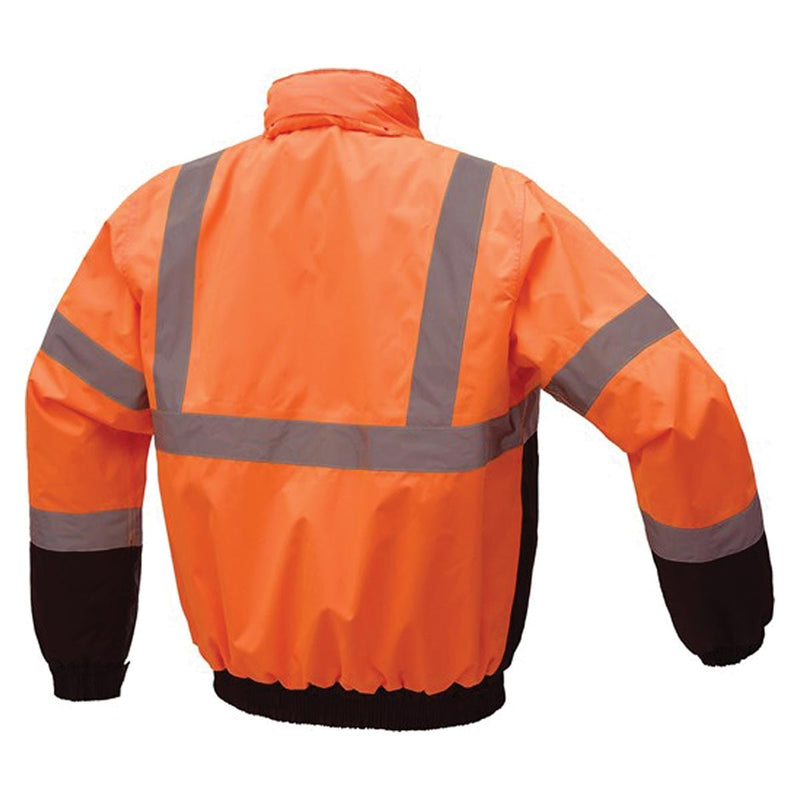 Bright Orange GSS Safety ANSI 3 Waterproof Quilt-Lined Hi-Vis Bomber Jacket