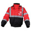 Red GSS Safety Non-ANSI Multi-Color Waterproof Enhanced Visibility Bomber Jacket w/ Black Bottom