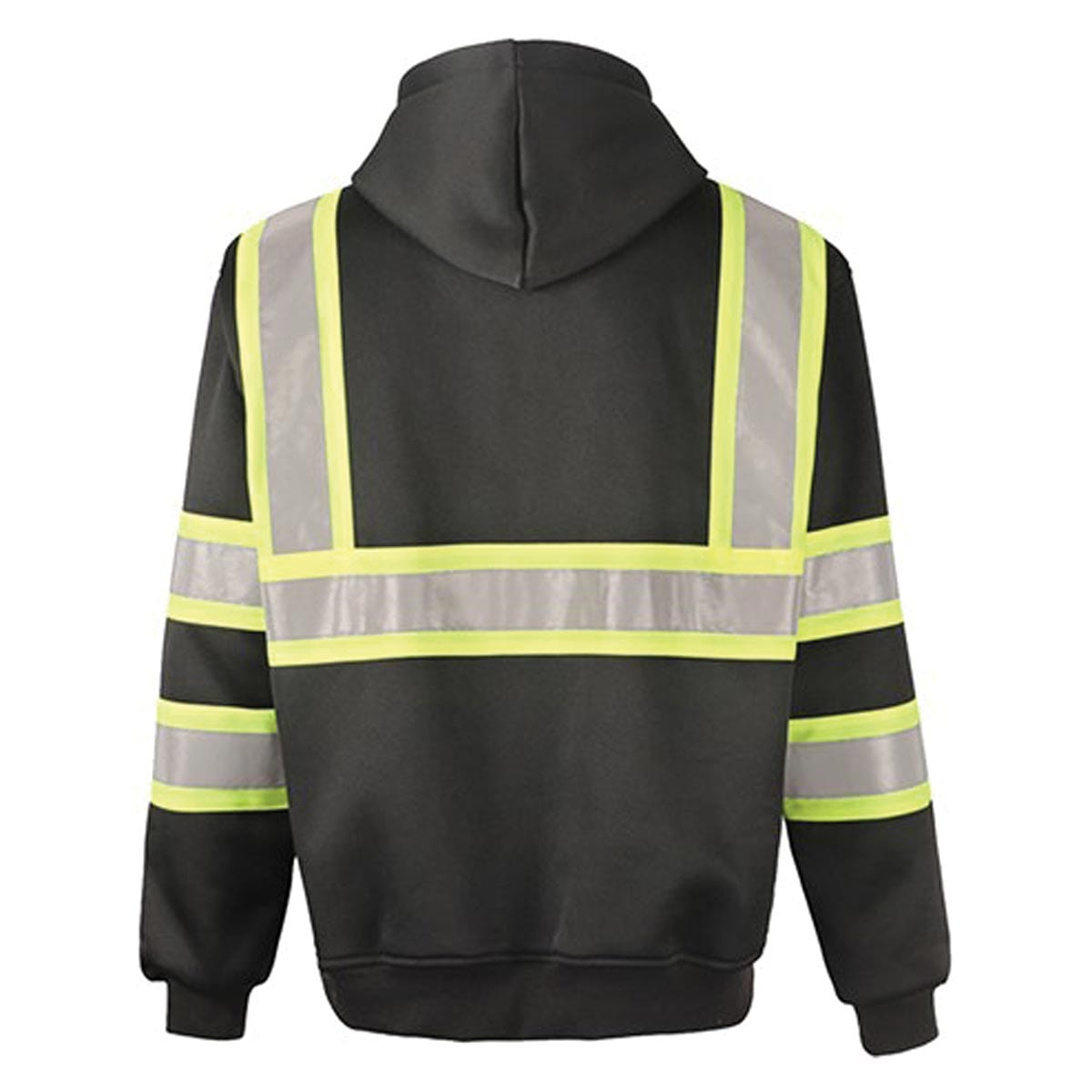 Back of black GSS Safety Non-ANSI Black Pullover High Visibility Sweatshirt